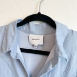 Reformation  | Arella 100%‎ Linen Collared Mini Dress in Mineral Blue Photo 7