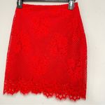 For Love & Lemons Red Lace Mini Skirt Womens S Girly Coquette Romantic Stretch Photo 3
