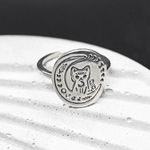 Cat and Moon Ring Silver Photo 1