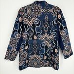 Chico's Jacquard Jacket Size Small Metallic Thread Embroidered Gold Brocade Photo 15