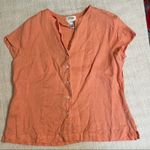 Talbots  Irish Linen Button Down Short Sleeve Top Photo 4