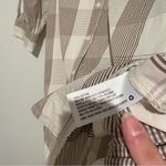 A New Day Long Sleeve High Cuff puff sleeve plaid Shirtdress brown white Small Photo 7