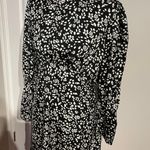 Topshop NWT Keyhole Floral Print Long sleeve Flare Overlay Black White Cutouts Backless Open back mini dress Casual Relaxed Tired Party Photo 1