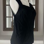 Theory  Asymmetric Classic Silk Georgette Black Top, Size S New w/Tag Retail $275 Photo 4