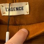 L'Agence L’agence Nini high rise faux suede pull on crop in cognac, NWT. Stretch. Small Photo 3