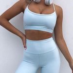 White Fox Boutique Leggings + Sports Bra set Photo 0