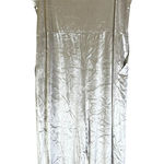 World Market Beige Velvet Jumpsuit Wide Leg Spaghetti Strap Plus Size L XL Tan Photo 0