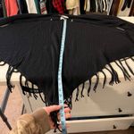 Chico's  Black Cotton Blend Knit Fringe Tassel Poncho Shrug Cardigan Size S/M Photo 6
