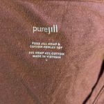 J.Jill Pure Size L Hemp Cotton Henley Top Shirt Terracotta Salmon 3/4 Sleeves Photo 2