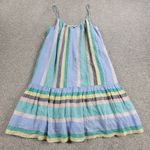 Rails  Womens Ari Dress Small Blue Jamaica Stripe Spaghetti Strap V Neck Sundress Photo 1