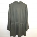Chico's  Womens Olive Green Shirt Dress Size Large Tab Sleeves Pockets Plus Size 3 Photo 8