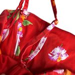 Jones New York Y2K  Red Hawaiian Hibiscus Floral Mini Dress Tropical Beach Size 4 Photo 5