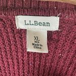 LL Bean Organic Cotton Blend Open Cardigan Sweater Womens XL Burgundy Speckled Red Photo 3