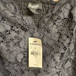 EXPRESS  Black Sheer Lace Balloon Sleeve Cropped Sweetheart Top Small NWT Photo 2