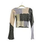 Urban Outfitters  Overlock Patchwork Knit Top Sweater Purple Boho Size Small Photo 1