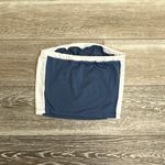 SheIn Sz S Adorable Strapless Tube Style Crop Top Blue W White Trim Photo 3