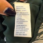 American Eagle NWT Dark Green Satin Empire Waist Velvet Detail Dress Size 6 Photo 12