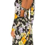 AFRM NEW Assi Floral Cutout Detail Long Sleeve Knit Dress Black Size M Photo 2