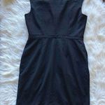Ellen Tracy Black Front Zip Crepe Sheath Dress Photo 4