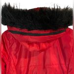 Ambiance‎ Ski Puffer Jacket Red Size Medium With Black Faux Fur Hood Warm Winter Photo 2