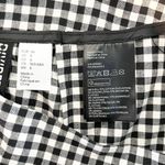 H&M Wrap Front Ruffle Hem Gingham Mini Skirt Black White 6 Photo 2