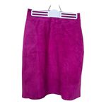 Vintage 80s Suede Leather Fuchsia Pink Pencil Skirt Size S Photo 4