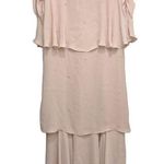 Vintage Patra Formal Floral Dress Pink Chiffon Tiered Midi Mother of the Bride Size 8 Photo 0