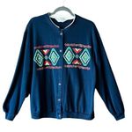 Blair Vintage Southwest motif Sweatshirt Cardigan Photo 0
