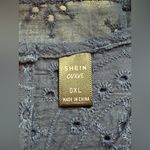 SheIn  Navy Blue Holidaya Plus Solid Eyelet Embroidery Tank Top Photo 5