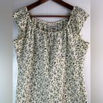 Fashion Bug  L Blue and Green Floral Peasant Mini dress Photo 3