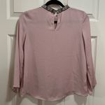 ZARA Women’s  beaded neckline blouse long sleeve pale pink size XS Photo 3
