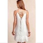 White Crochet Embroidered Front Lace Up Back Dress Size undefined Photo 1