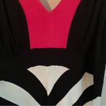 Chelsea and Theodore Large Maxi Dress Black, white with hot pink accent Photo 1