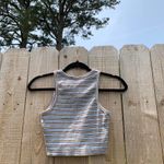 Sws essential cropped stripe tank top size‎ small. Tan Photo 4