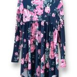 Macr & Steve Floral Long Sleeve Babydoll Tunic with Flared Hem Gray Photo 0