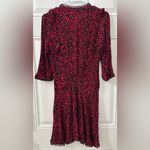 Zadig & Voltaire Remo Leopard Print Blouson Shirtdress Women's XS Red & Black Photo 6