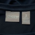 Chico's  Shirt Womens‎ XL Blue Slinky Travel Workwear Office Casual Minimalist Photo 4