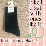 Aerie  Dark Gray Glitter Sparkle Christmas Holiday Crew Socks Photo 4
