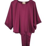 Lulus I. Madeline Mixology Purple Satin Tie-Front Top Purple Satin Blouse XS Photo 5