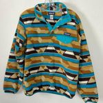 Patagonia Synchilla Snap T Fleece Guatemalan Tango Bear Brown Aztec Print Small Photo 1