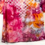 J.Crew Size 6 Top Handmade Tie Dye Embroidered Linen Pink Preppy Boho 1092 Photo 5