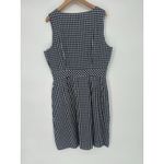 J.CREW Seersucker Navy Blue White Gingham Plaid Button Front Sheath Dress Size 8 Photo 5