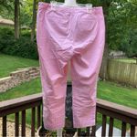 Talbots Perfect Crop Pants Women's 14 Checkers Pink White Barbiecore Gingham EUC Photo 2