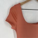 Haute Monde Blush Pink Stretch Ribbed Jersey Knit Side Slit Bodycon Maxi Dress Photo 3