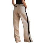 Reiss Luella Colorblock Linen Wide Leg Trousers Neutral Size 10 R Photo 7