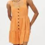 Urban Outfitters  Pia Tiered‎ Button-Front Romper Dress Size Large Photo 0
