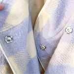 Anthropologie Anderson & Lauth  Periwinkle Cream Plaid Gingham Capelet Vest Photo 3