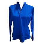 Coolibar Freestyle UPF 50+ Quarter Zip Long Sleeve Rash Guard Top Baja Blue (M) Size M Photo 1
