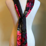 Black Floral Velvet Burnout Scarf Shawl Wrap boho whimsigoth Y2K fairy red green Photo 0
