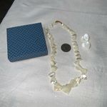 Avon Vintage 1960’s Mother Of Pearl Creamy Heart 18” Necklace & 1” Earrings Photo 2